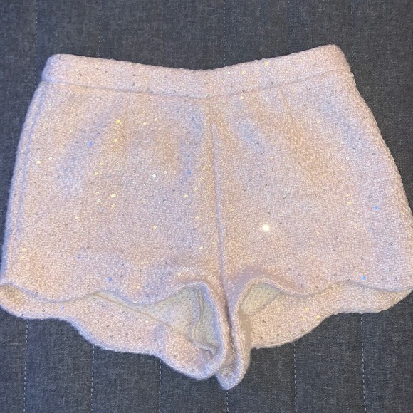 Mustard Seed Pants - 🌟 MUSTARD SEED | Woven Shorts with Scalloped Hem & Gold Sequin Sparkle Sz M